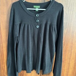 Mountain Lake Black Vintage Button Cardigan